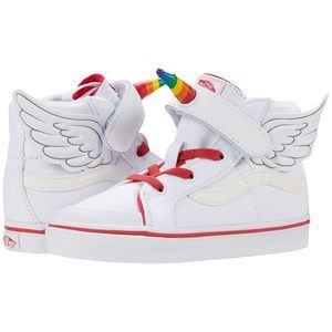 Vans Toddler Flying SK8-Hi Reissue Shoes, Rainbow/True White, 7